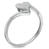 Thumbnail Image 1 of Diamond Accent Heart Bypass Ring in 10K White Gold