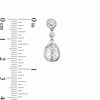 Thumbnail Image 2 of Pear-Shaped Lab-Created White Sapphire and Diamond Accent Drop Earrings in Sterling Silver