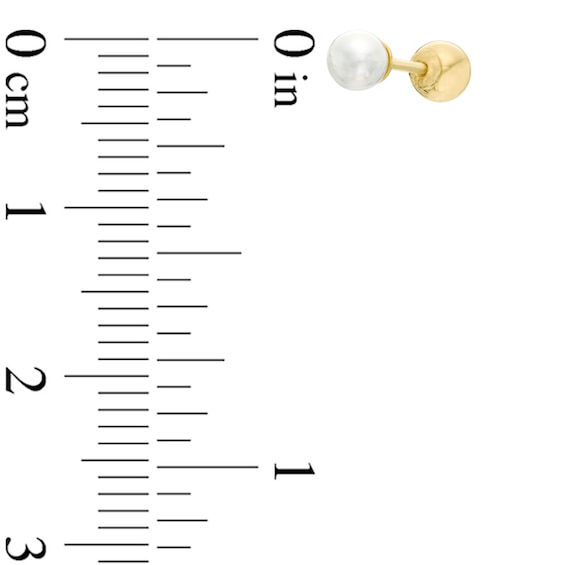 Child's Reversible 3.75mm Freshwater Cultured Pearl and 14K Gold Ball Stud Earrings