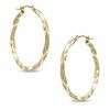 Thumbnail Image 0 of 30.0mm Square Twist Hoop Earrings in 14K Gold