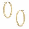 Thumbnail Image 1 of 30mm Square Diamond-Cut Hoop Earrings in 14K Gold