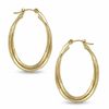 Thumbnail Image 1 of 25.0mm Twisted Double Hoop Earrings in 14K Gold