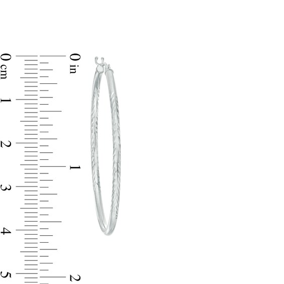 30mm Diamond-Cut Twisted Hoop Earrings in 14K White Gold