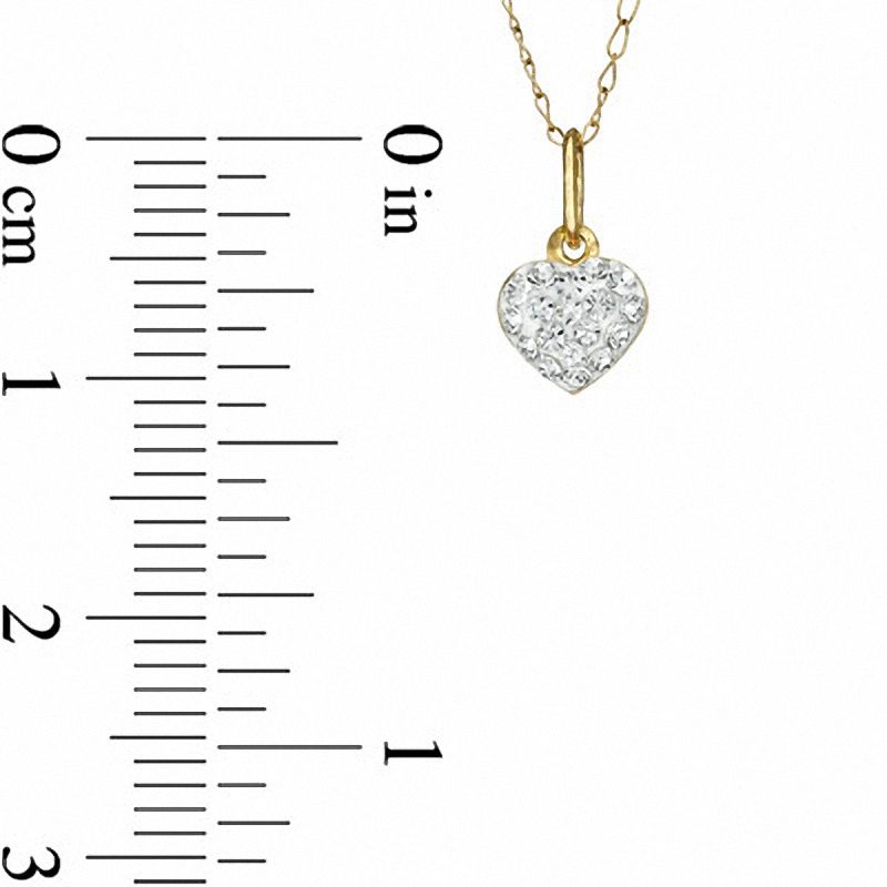 Main Image 2 of Child's Crystal Heart Pendant in 14K Gold - 13"
