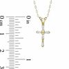 Thumbnail Image 2 of Child's Baguette Cubic Zirconia Cross Pendant in 14K Gold - 13"