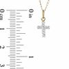 Thumbnail Image 2 of Child's Crystal Cross Pendant in 14K Gold - 13"