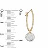 Thumbnail Image 2 of 18mm Hoop Earrings with White Crystal Ball Dangle in 14K Gold