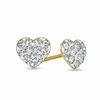 Thumbnail Image 1 of Child's Crystal Heart Earrings in 14K Gold