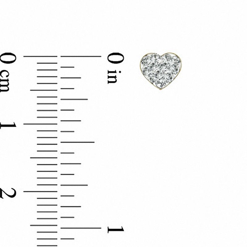 Main Image 2 of Child's Crystal Heart Earrings in 14K Gold
