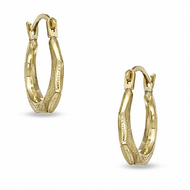 Child's Faceted Hoop Earrings in 14K Gold