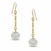 Thumbnail Image 1 of White Crystal Ball Twisted Drop Earrings in 14K Gold