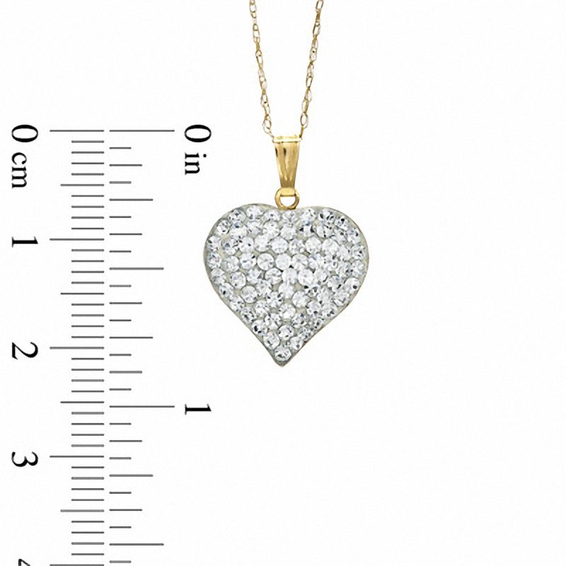 Main Image 2 of Crystal Heart Pendant in 14K Gold