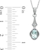 Thumbnail Image 2 of Cushion-Cut Aquamarine and Diamond Accent Drop Pendant in 10K White Gold