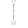 Thumbnail Image 0 of 6.5-7.0mm Cultured Freshwater Pearl and White Topaz with Diamond Accent Pendant in 10K White Gold