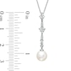 Thumbnail Image 1 of 6.5-7.0mm Cultured Freshwater Pearl and White Topaz with Diamond Accent Pendant in 10K White Gold