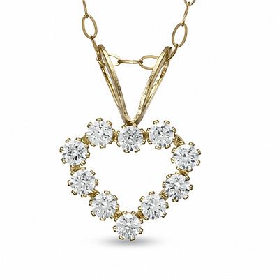 Child S Cubic Zirconia Heart Pendant In 14k Gold 13 Zales - Cubic Zirconia Heart Pendant Child S Cubic Zirconia Heart Pendant In 14k Gold 13 Zales - Cubic Zirconia Heart Pendant