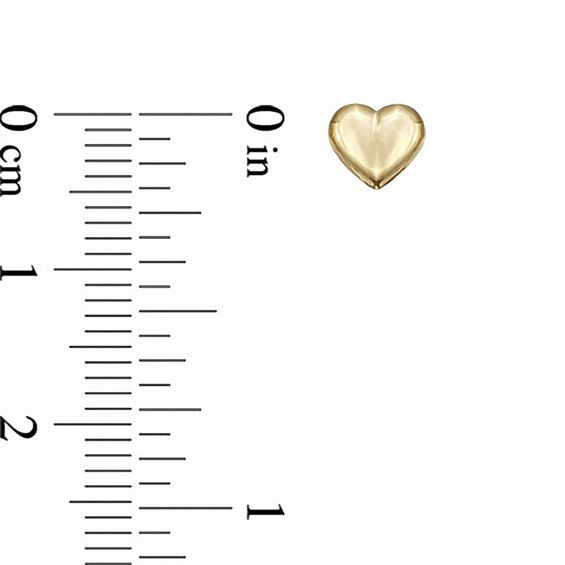 Child's Puffy Heart Stud Earrings in 14K Gold