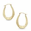 Thumbnail Image 1 of Oval Twist Hoop Earrings in 14K Gold
