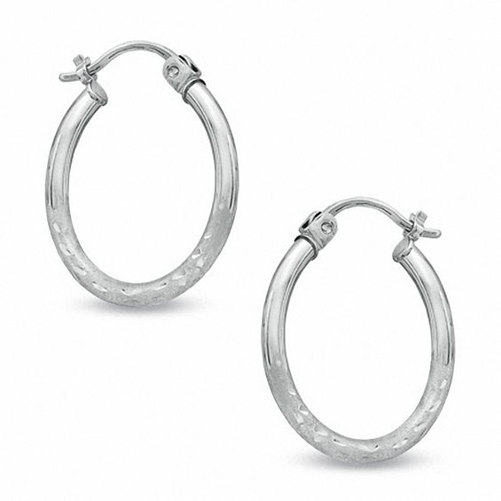 20mm Hoop Earrings in 14K White Gold