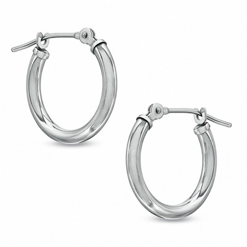 15mm Hoop Earrings in 14K White Gold