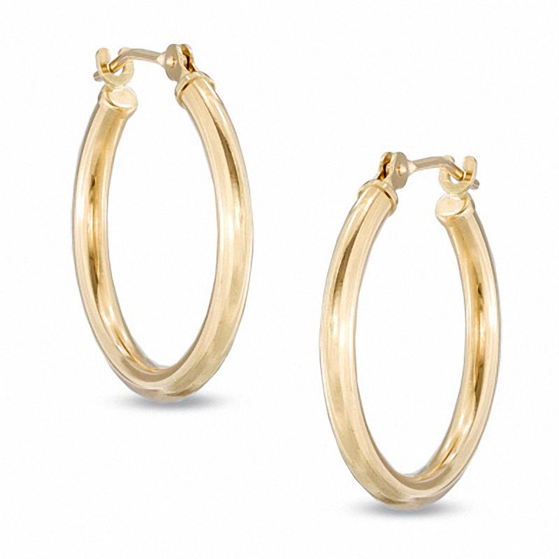 Main Image 1 of 20mm Polished Hoop Earrings in 14K Gold