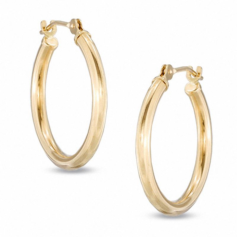 Zales Polished Plain Hoop Earrings