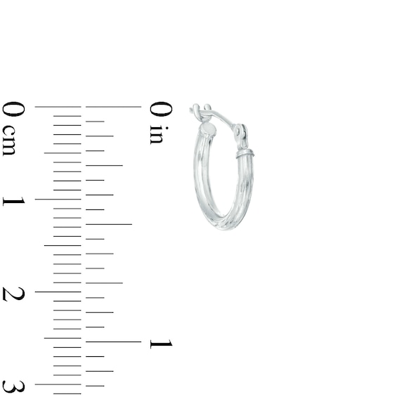 13mm Diamond-Cut Hoop Earrings in 14K White Gold