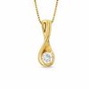 Thumbnail Image 1 of Sirena™ 1/10 CT. Diamond Solitaire Twist Pendant in 14K Gold
