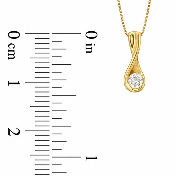 Sirena™ 1/10 CT. Diamond Solitaire Twist Pendant in 14K Gold