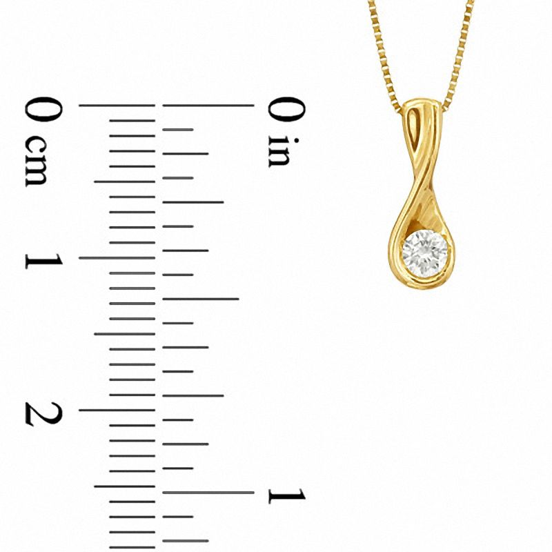Main Image 2 of Sirena™ 1/10 CT. Diamond Solitaire Twist Pendant in 14K Gold