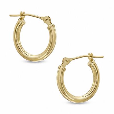 fancy hoop earrings 10k solid yellow gold 14mm