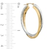 Thumbnail Image 1 of 35mm Two-Tone Double Hoop Earrings in Sterling Silver with 14K Gold Plate