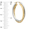 Thumbnail Image 1 of 35mm Two-Tone Double Hoop Earrings in Sterling Silver with 14K Gold Plate