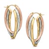 Thumbnail Image 1 of Tri-Tone Diamond-Cut Triple Hoop Earrings in Sterling Silver with 14K Gold Plate