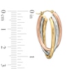 Thumbnail Image 2 of Tri-Tone Diamond-Cut Triple Hoop Earrings in Sterling Silver with 14K Gold Plate