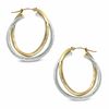 Thumbnail Image 0 of 25mm Two-Tone Double Hoop Earrings in Sterling Silver with 14K Gold Plate