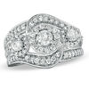 Thumbnail Image 0 of 1 CT. T.W. Diamond Three Stone Swirl Ring in 10K White Gold