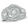 Thumbnail Image 0 of 1 CT. T.W. Diamond Three Stone Swirl Ring in 10K White Gold
