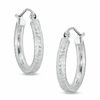 Thumbnail Image 1 of 20mm Diamond-Cut Hoop Earrings in 14K White Gold