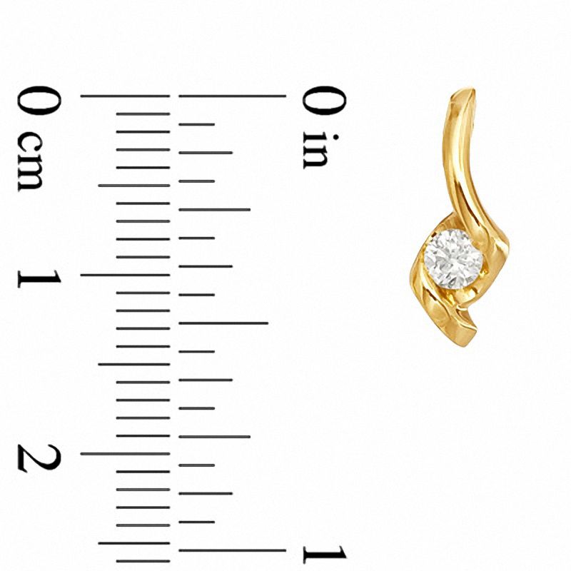 Main Image 2 of Sirena™ 1/7 CT. T.W. Diamond Solitaire Earrings in 14K Gold