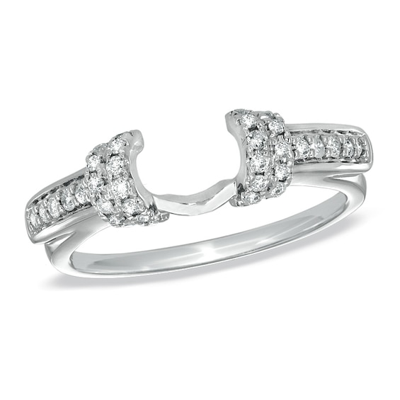 1/4 CT. T.w. Diamond Collar Wrap Solitaire Enhancer in 14K White Gold