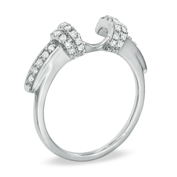1/4 CT. T.w. Diamond Collar Wrap Solitaire Enhancer in 14K White Gold