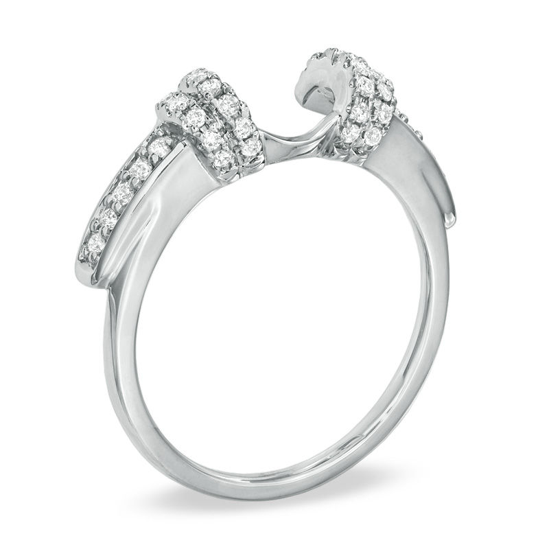 1/4 CT. T.W. Diamond Collar Wrap Solitaire Enhancer in 14K White Gold