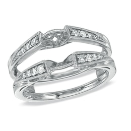 1/4 CT. T.W. Diamond Milgrain Solitaire Enhancer in 14K White Gold