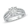 Thumbnail Image 1 of 1 CT. T.W. Diamond Three Row Split Shank Engagement Ring in 14K White Gold