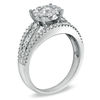 Thumbnail Image 1 of 1 CT. T.W. Diamond Three Row Split Shank Engagement Ring in 14K White Gold