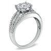 Thumbnail Image 2 of 1 CT. T.W. Diamond Three Row Split Shank Engagement Ring in 14K White Gold