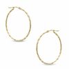 Thumbnail Image 1 of 35mm Square Twist Hoop Earrings in 14K Gold