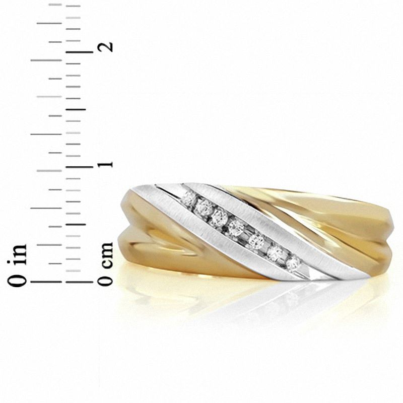 Main Image 2 of Diamond Accent Slant Wedding Band in 10K Gold