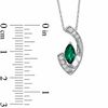 Thumbnail Image 2 of Marquise Lab-Created Emerald and White Sapphire Cradle Pendant in 10K White Gold